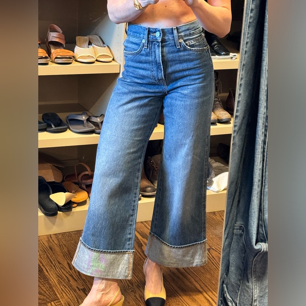Veronica Beard High Rise Taylor Relaxed Wide Leg Jeans size 24P